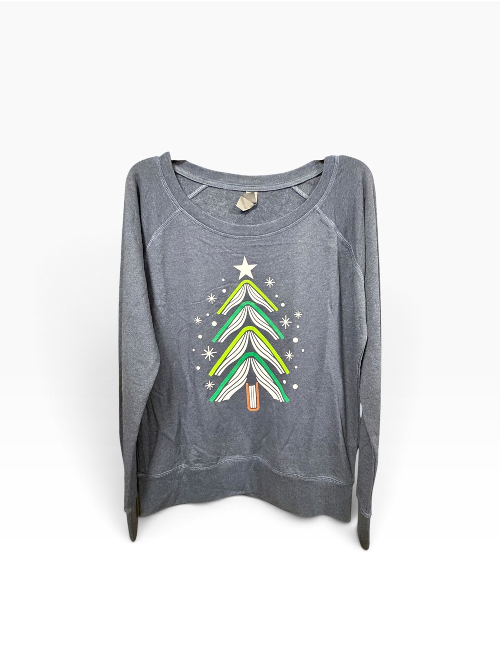Instant Message Christmas Tree Lightweight Sweater Women’s Size Small Blue